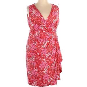 Floral Red Sleeveless Dress